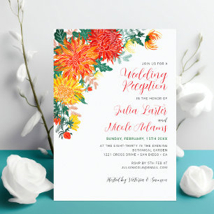 Pastellgelbe Frühlings-Dahlien-Hochzeitsempfang Einladung