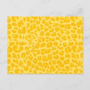 Pastellgelbe leopard-Druckmuster Postkarte