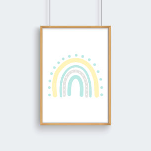 Pastellgelbe Minze  Neutrale Regenbogen-Nursery-De Poster