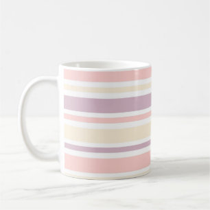 Pastellgelbe Orange Violette Farben Gestreift Styl Kaffeetasse