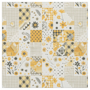 Pastellgelbe Patchwork-Vintage-Decke Stoff