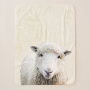 Pastellgelbe Peekaboo-Schafe Minimalistische Kinde Sherpadecke