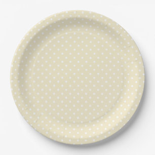 Pastellgelbe Punkte-Baby-Party Pappteller