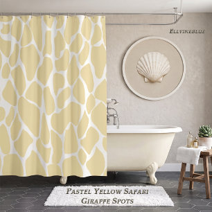 Pastellgelbe Safari-Giraffenflecken-Badezimmer-Dek Duschvorhang
