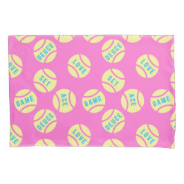 Pastellgelbe Tennisbälle, kleiner Druck Kissenbezug