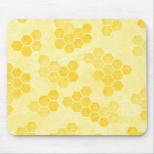Pastellgelbe Wabenmuster Mousepad