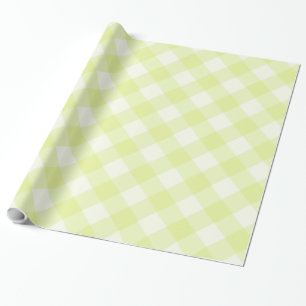 Pastellgelbes Gingham-Muster Geschenkpapier
