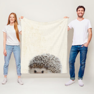 Pastellgelbes Peekaboo-Igel-Minimalist-Kinderzimme Fleecedecke