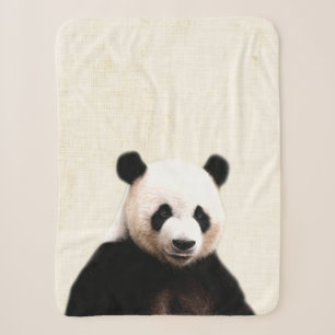 Pastellgelbes Peekaboo-Panda-Minimalist-Nursery Sherpadecke