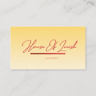 Pastellgelde Gold-Signatur House Of Lavish Visitenkarte