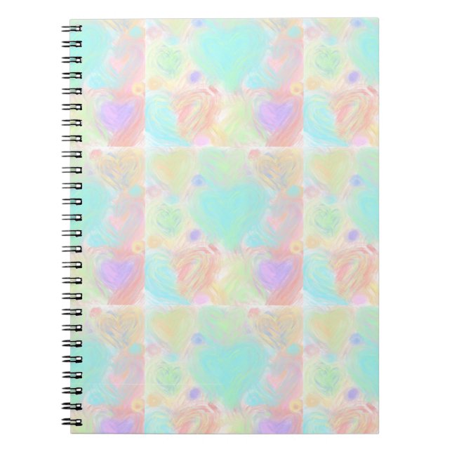 Pastellgemalte Herzen Notizblock (Vorderseite)
