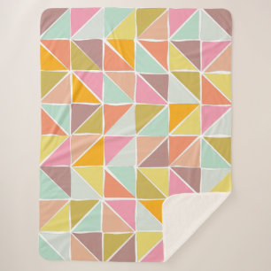 Pastellgeometrische gemütliche moderne Wohnheim-Sc Sherpadecke