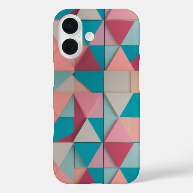 Pastellgeometrisches Muster - Apple iPhone 16 Case (Rückseite)