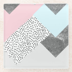 PastellGeomtric Marmor punktierter Entwurf Glasuntersetzer