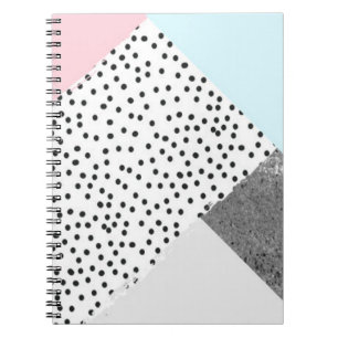 PastellGeomtric Marmor punktierter Entwurf Notizblock