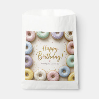 Pastellglasierte Donuts mit goldenen Streuseln Süß Geschenktütchen