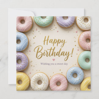 Pastellglasierte Donuts mit goldenen Streuseln Süß Karte