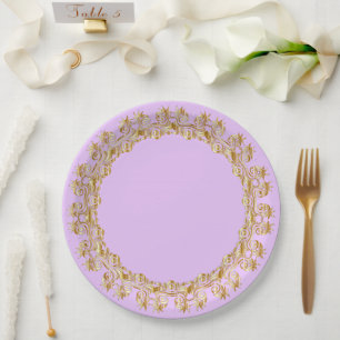 Pastellgold Pappteller