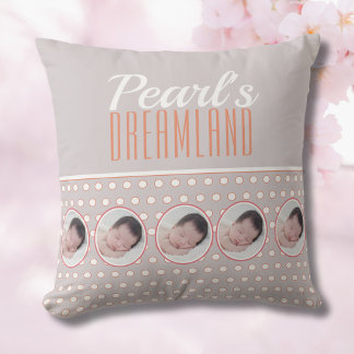 Pastellgrau gepunktetes Geschenk für das Kinderzim Kissen