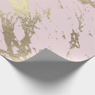 Pastellgraue Rosa Foxier Goldmarbär Shiny Glam Geschenkpapier