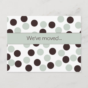Pastellgrün & braun Polka Punkt Postkarte