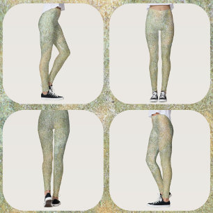 Pastellgrün Cremebeige Natursandstein Leggings
