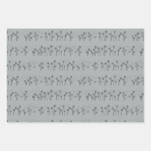 Pastellgrün, gelb, rosa Kronleuchter, Saat gestric Geschenkpapier Set