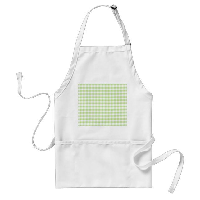 Pastellgrün Gingham-Muster Schürze (Vorne)