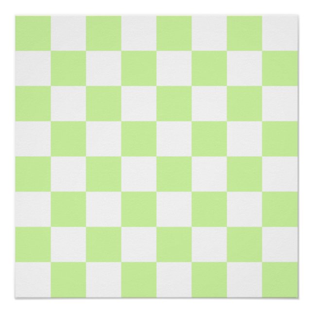 Pastellgrün kariertes Gingham-Muster Poster (Vorderseite)