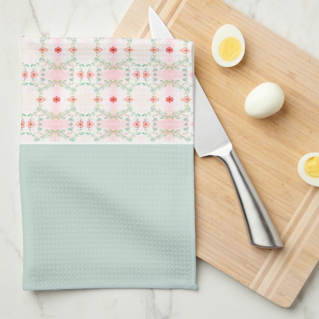 Pastellgrün mit rosa geschirrtuch (Viertel Falte)