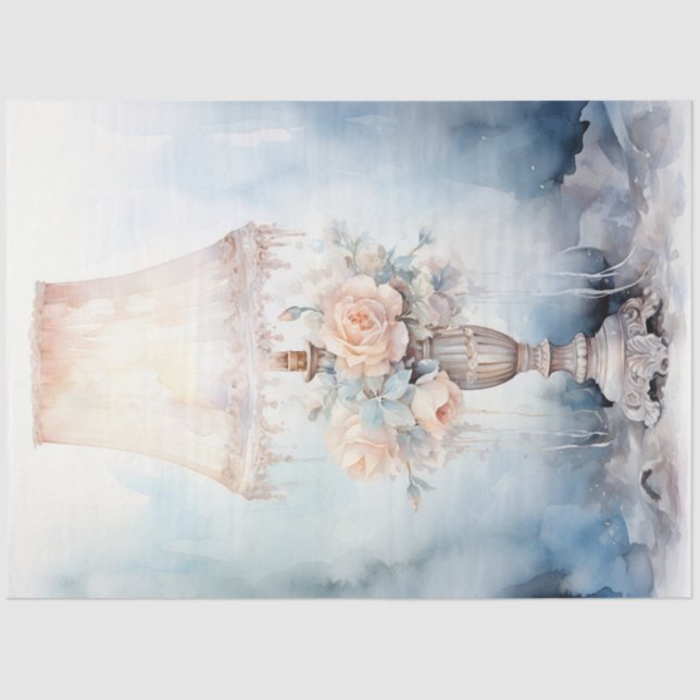 Pastellgrün-Pfirsichpfirsichlaterne Seidenpapier (Vorderseite)