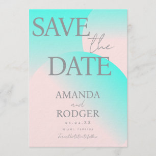 Pastellgrün Rosa Geometrisch Save-the-Date  Einladung