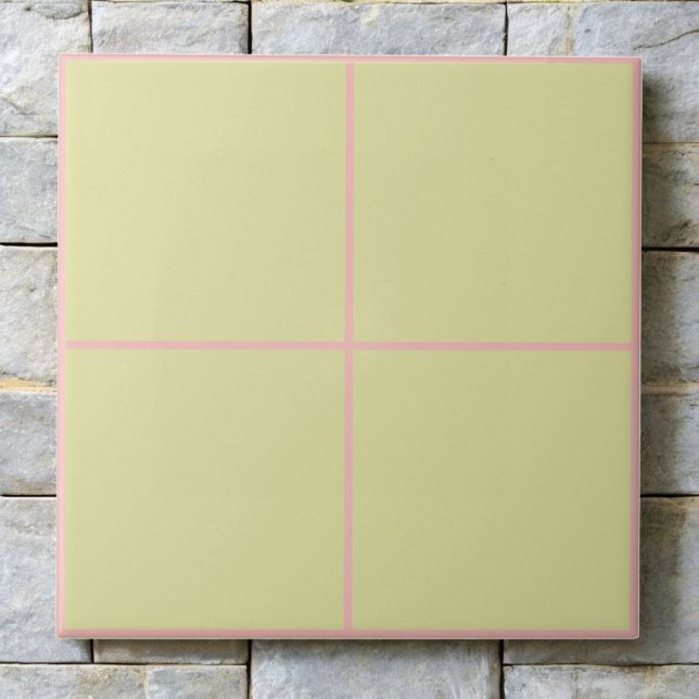 Pastellgrün rosa Minimalistisches Monochrom Fliese (Von Creator hochgeladen)