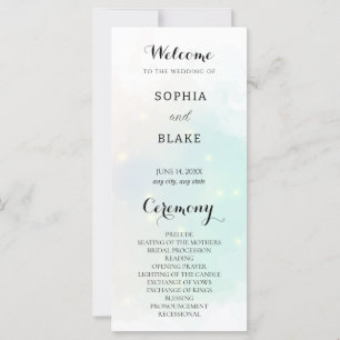 Pastellgrün und Gelb-Sparkling-Hochzeitsprogramm