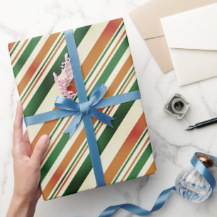 Pastellgrün und Orange Retro Elegant Stylisch Geschenkpapier