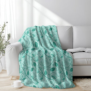 Pastellgrüne Lotus-Prägung Fleecedecke