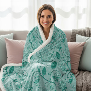 Pastellgrüne Lotus-Prägung Sherpadecke