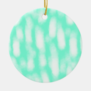 Pastellgrüne weiße Wasserfarbenstreifen abstrakte Keramik Ornament