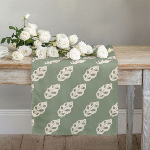 Pastellgrüner Läufer Groovy 70er Blumen Tisch Look