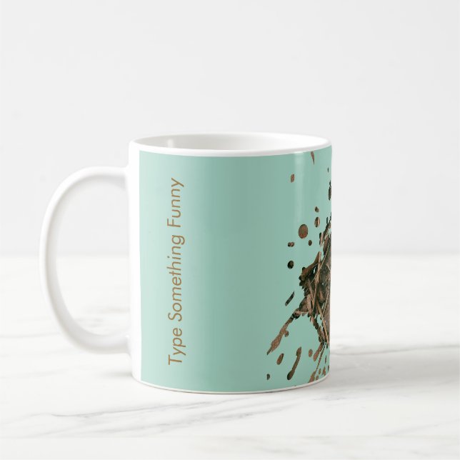Pastellgrüner Spritzermug - Monogramm Kaffeetasse (Links)