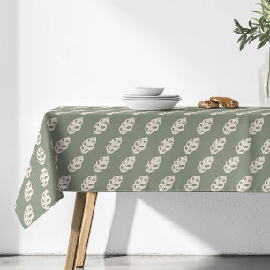 Pastellgrüner Tischdecken-Groovy-70er-Jahre-Blumen Tischdecke