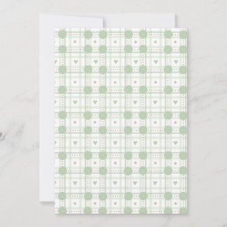 Pastellgrünes Herz Karo Baby Shower Einladung