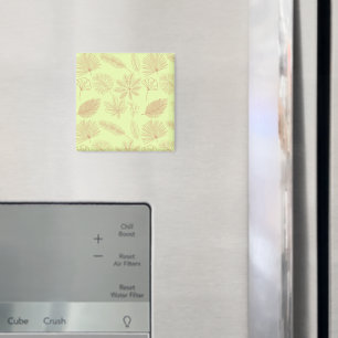 Pastellgrünes und Beiges Blätter-Muster Magnet