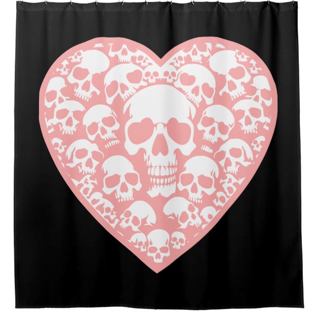 Pastellgürtel Rosa Herzkranz Duschvorhang (Vorderseite)