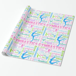 Pastellgymnastik fasst Typografie ab Geschenkpapier