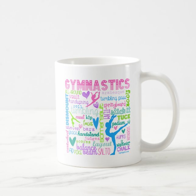 Pastellgymnastik fasst Typografie ab Kaffeetasse (Rechts)
