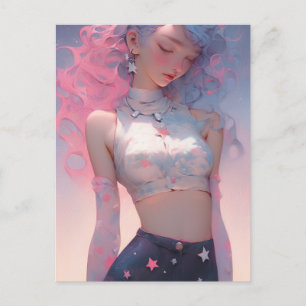 Pastellhaare Frauen Postkarte
