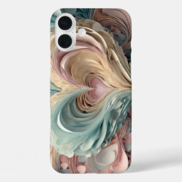 Pastellherzen im Schnittpapierstil iPhone 16 Plus Hülle