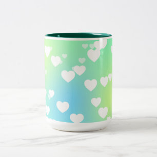 Pastellherzen, zwei tönige Kaffee- und Teezubereit Zweifarbige Tasse