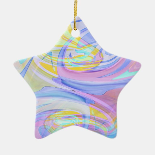 Pastellhologramm Keramik Ornament (Vorne)